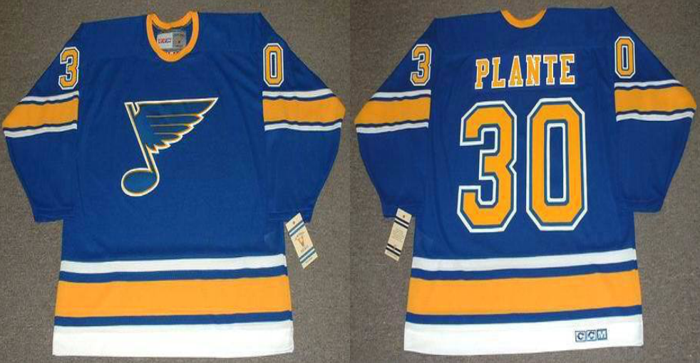 2019 Men St.Louis Blues #30 Plante blue CCM NHL jerseys->youth nfl jersey->Youth Jersey